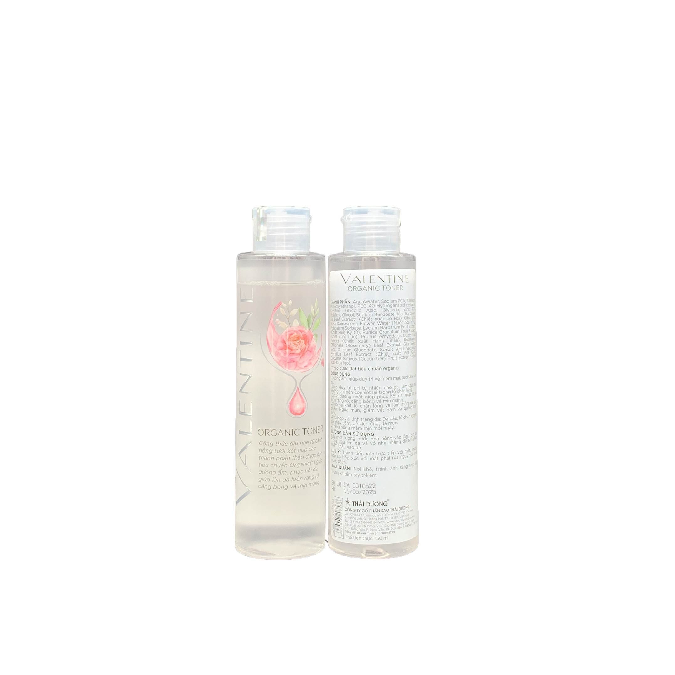 Nước hoa hồng ( Valentine Organic Toner ) - Sao Thái Dương