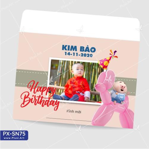 Thiệp thôi nôi – sinh nhật theo yêu cầu Pluxi