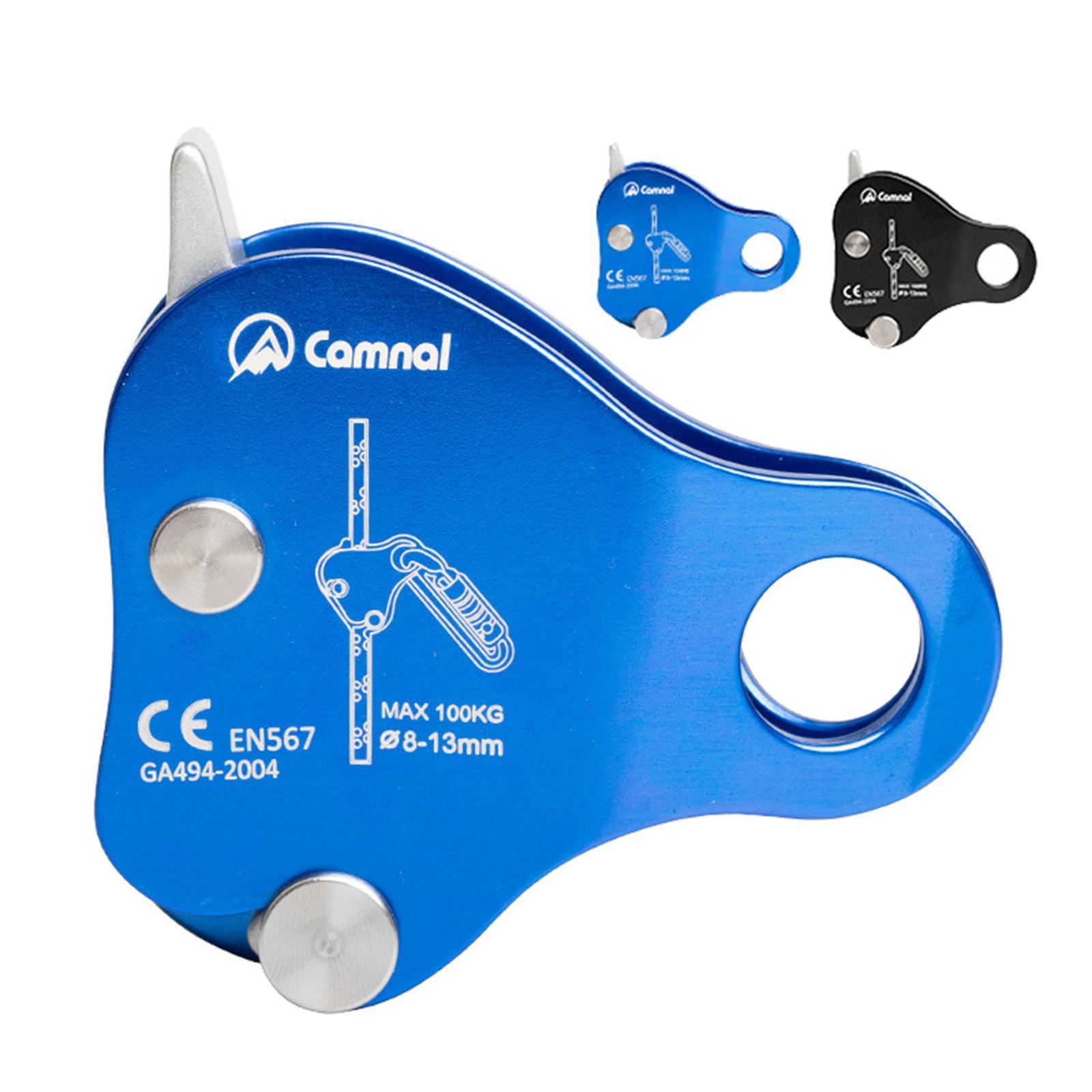 Rope Grab Rock Climbing Arborist Fall Arrester Pulley Device Black