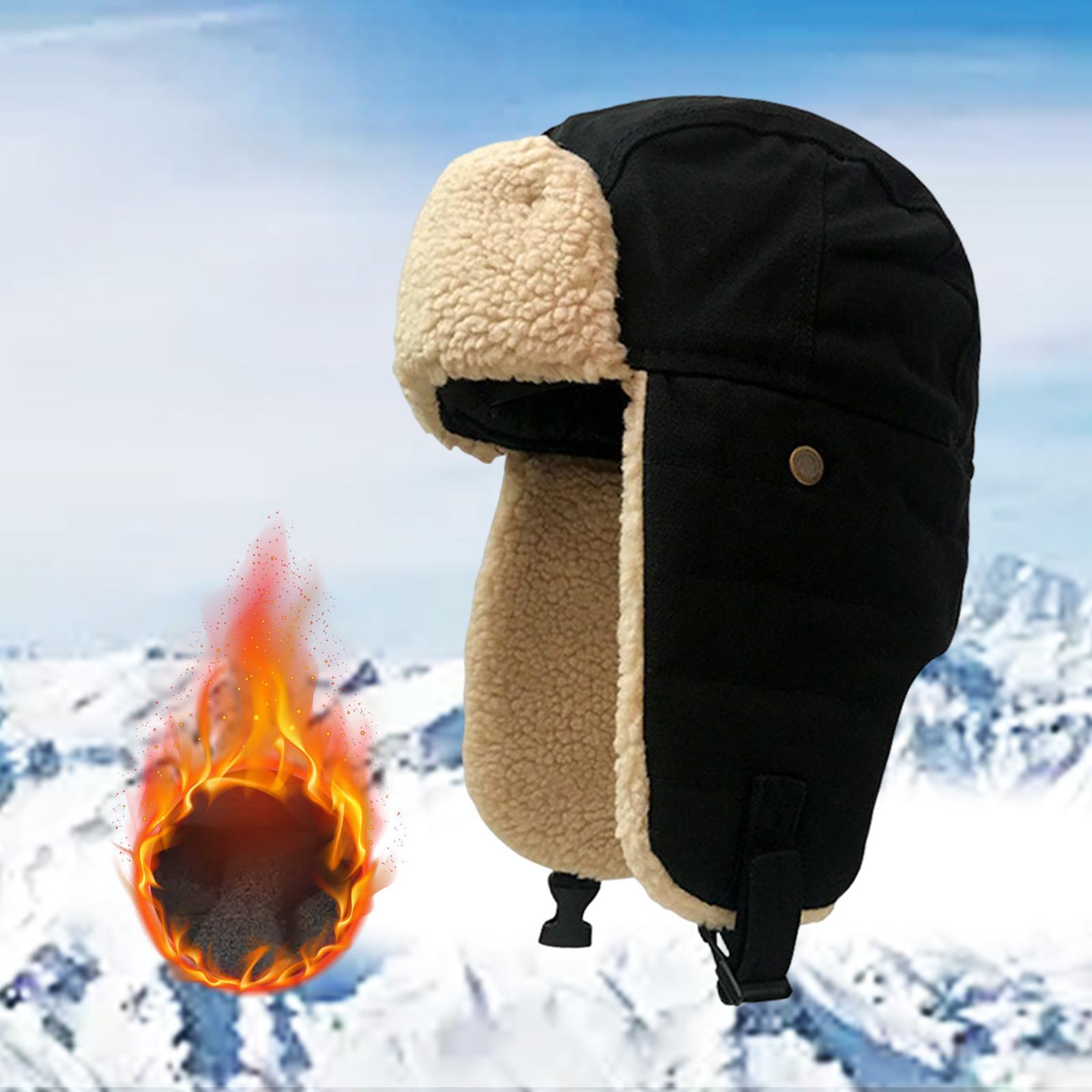 Winter Bomber Hat Ski Caps Hiking Warm Windproof Unisex Trooper Trapper Hat