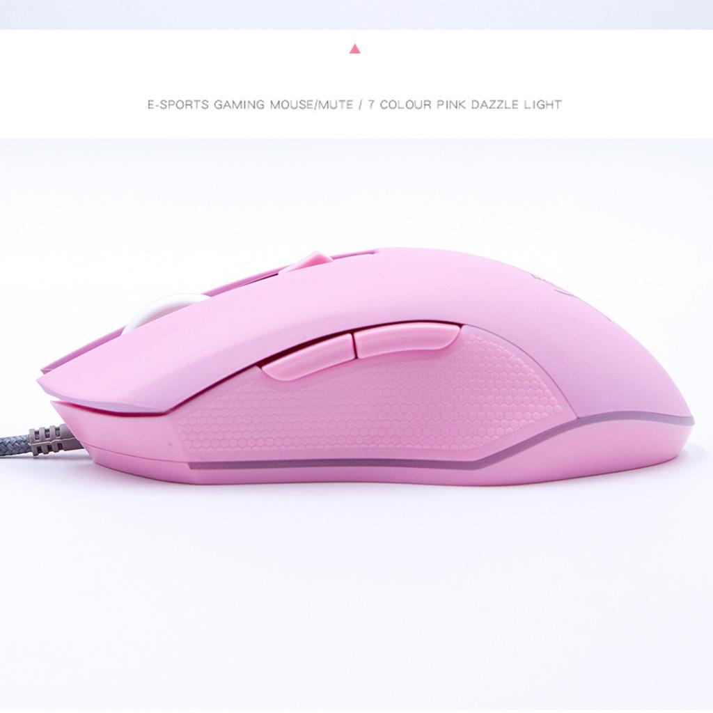Wired Gaming Mouse 7 Colors LED Backlit, Ergonomic 6 Button Mouse 1600 DPI for Windows PC