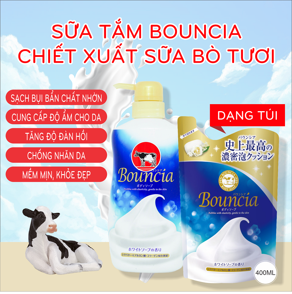 Sữa Tắm Trắng Da Cow Bouncia Body Soap Relax Chiết Xuất Sữa Bò (Hương Hoa)