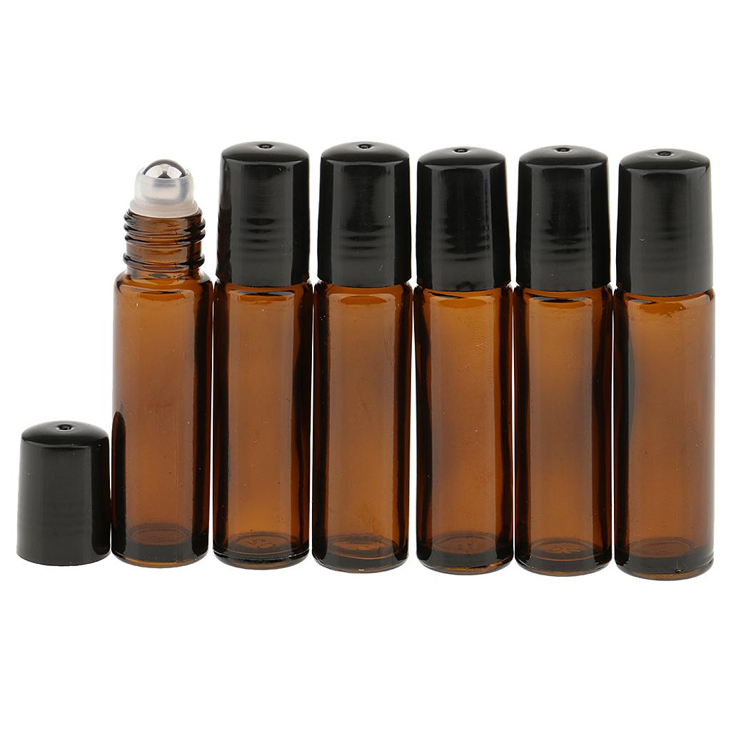 6 Miếng 10ml Thủy Tinh Rỗng Cuộn Trên Chai Cho Nước Hoa Thiết Yếu