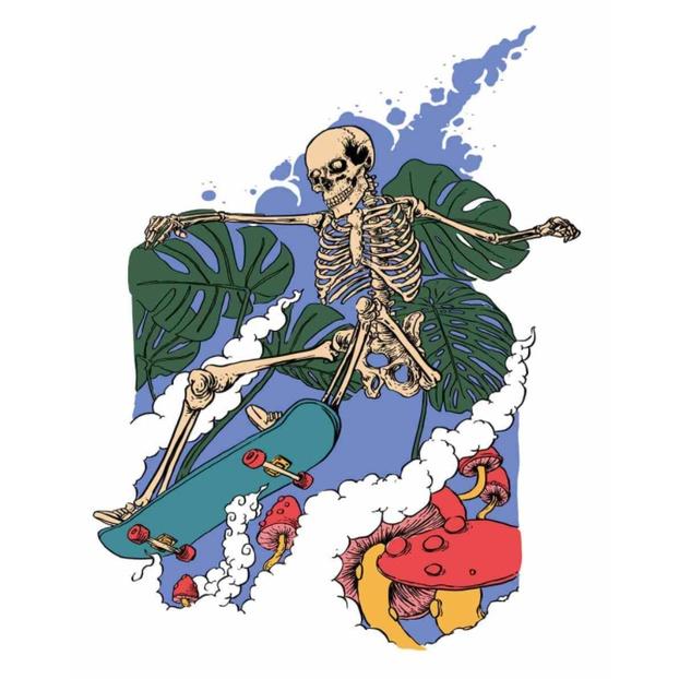 Áo hoodie Wright skeletor trượt ván streetwear unisex