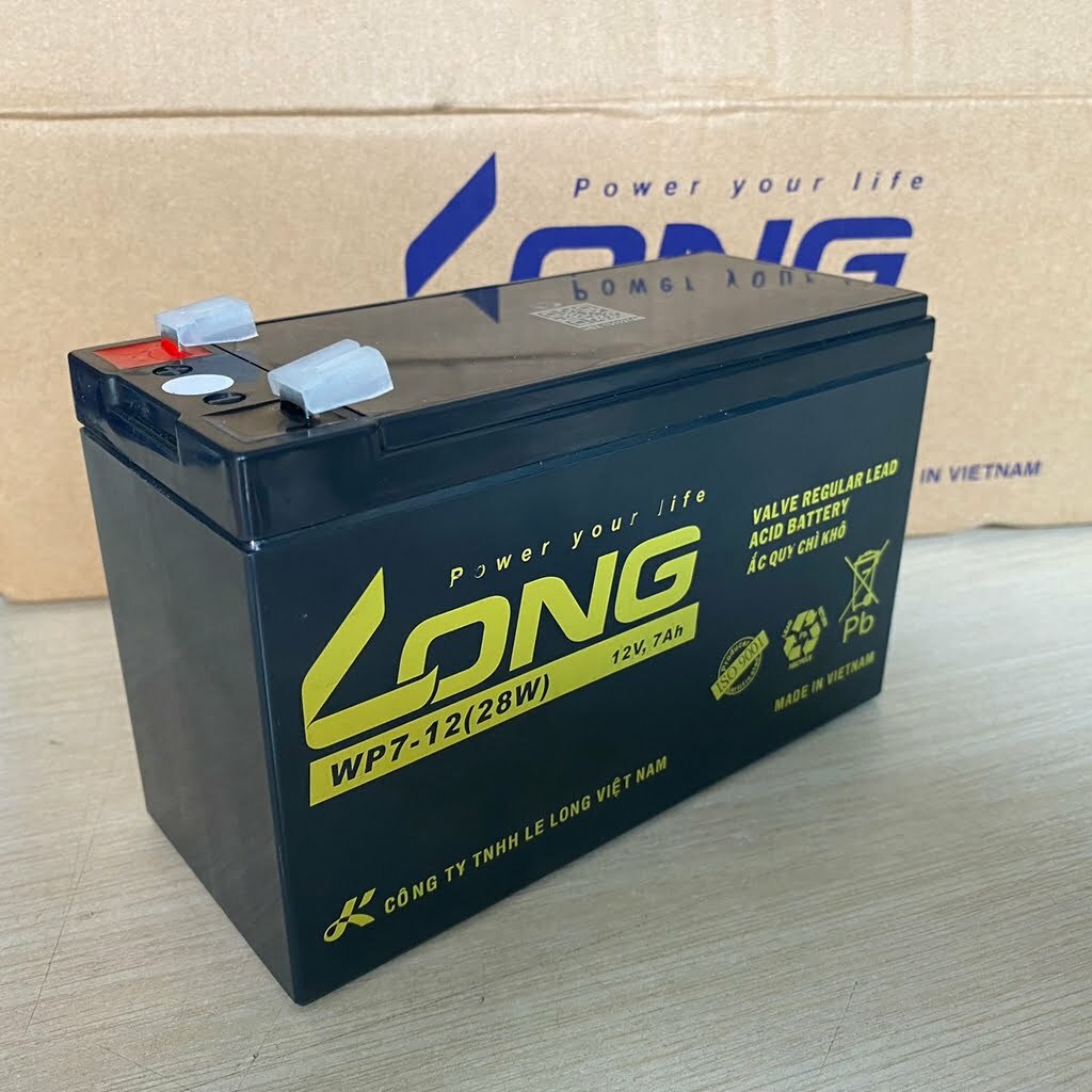 Ắc Quy LONG 12V-7AH, WP7-12 (28W) (PDC-Tech) - Hàng Chính Hãng