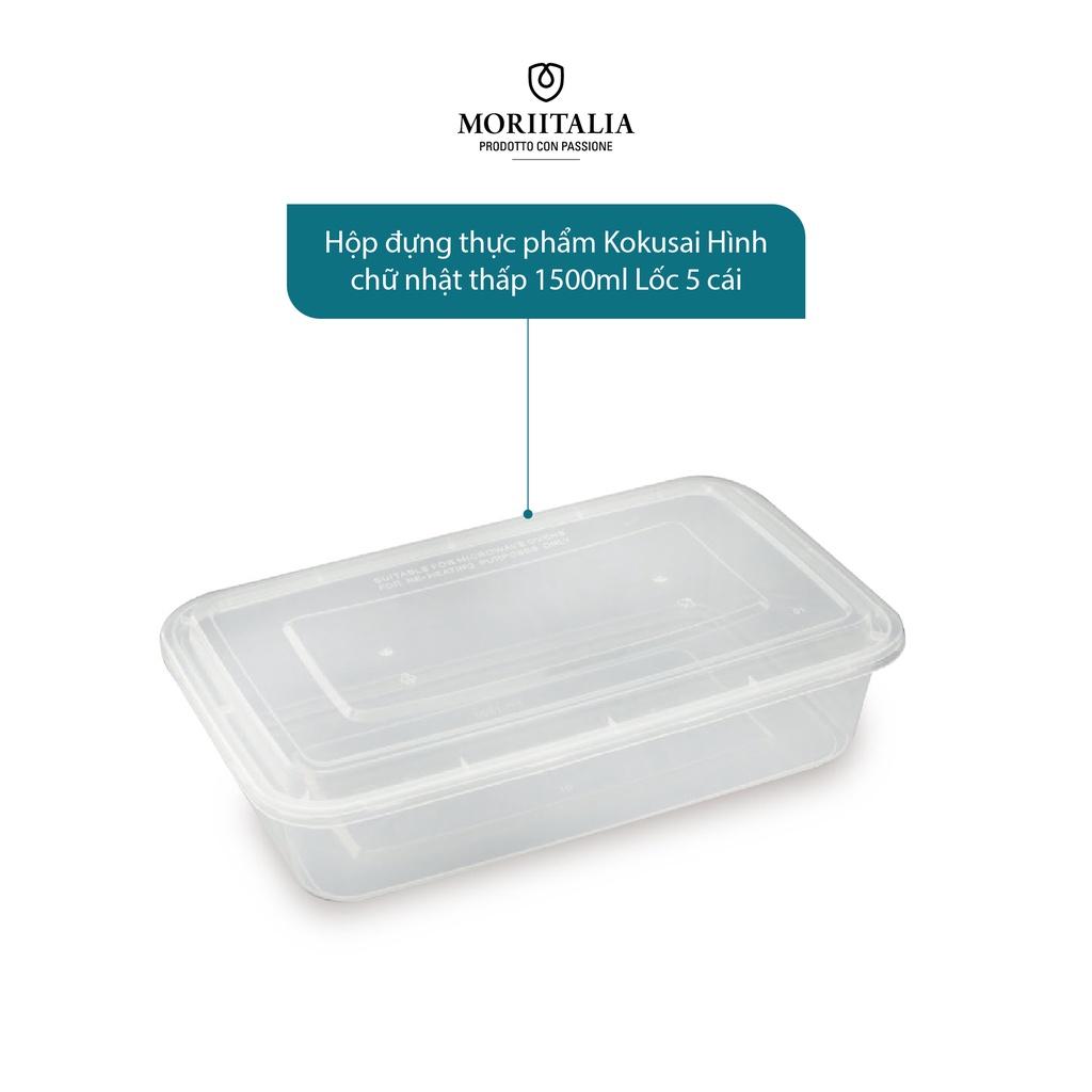 Hộp nhựa đựng thực phẩm Kokusai 1500ml Lốc 5 cái an toàn tiện lợi HDK001380