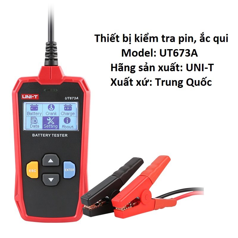 Thiết bị kiểm tra pin, ắc qui UNI-T UT673A (7~30VDC)