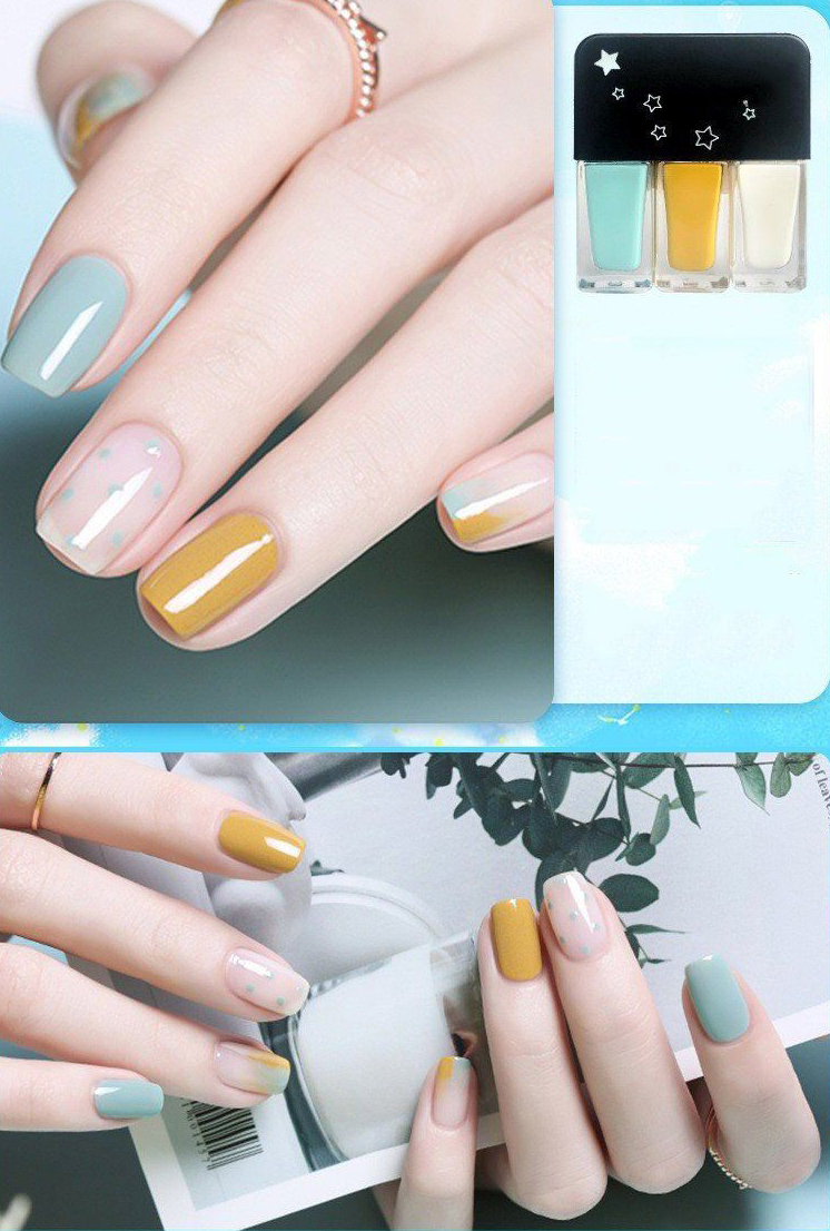 Set 3 lọ sơn móng tay, sơn gel móng tay bóng nhiều màu nail color SM12