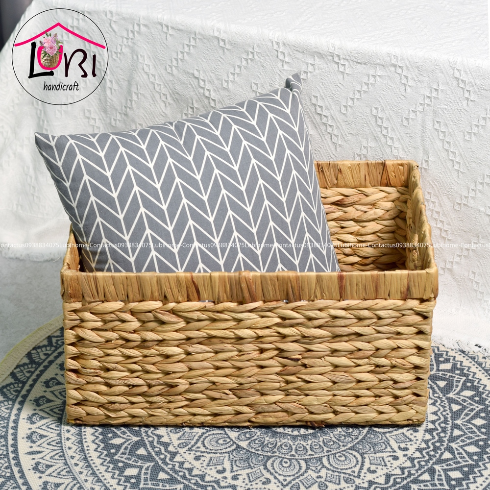 Lubihandicraft - Sọt đựng đồ đan lục bình miệng bo đôi - đơn giản, xinh xắn