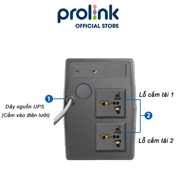 Bộ nguồn cấp điện liên tục UPS PROLINK 650VA (PRO700SFC) Công suất 360W, công nghệ Line Interactive tích hợp bộ AVR, sạc siêu nhanh - Hàng chính hãng