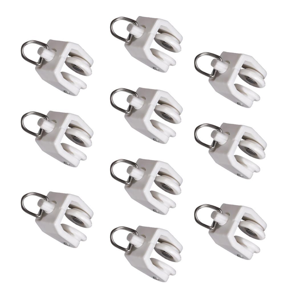 10pcs Curtain Track Glider Drape Rail Runner Gliding Hanger for Hotel