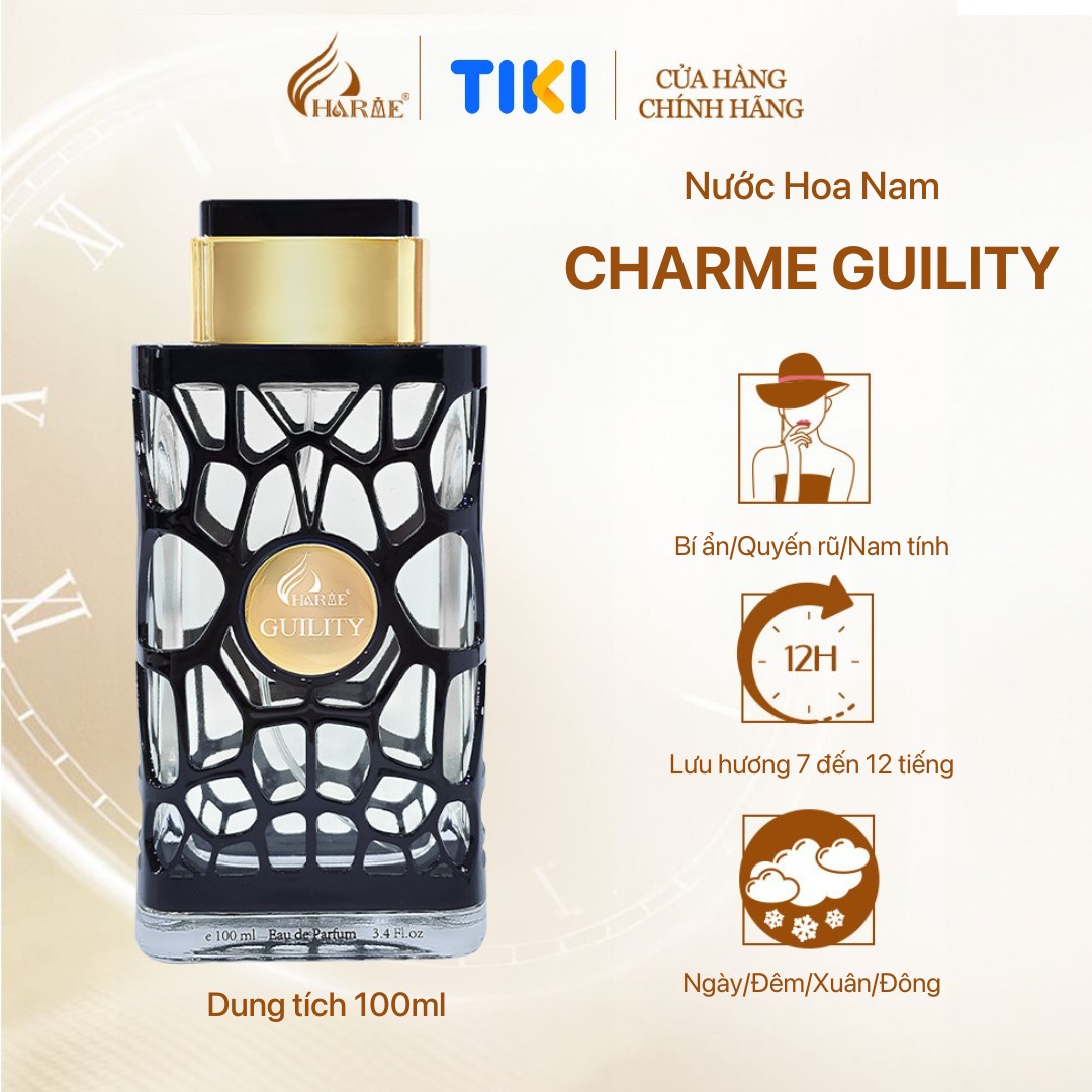 Nước Hoa Nam CHARME GUILITY 10ml/100ml Lưu Hương Lâu Lịch Lãm, Nam Tính_Nước Hoa Chính Hãng