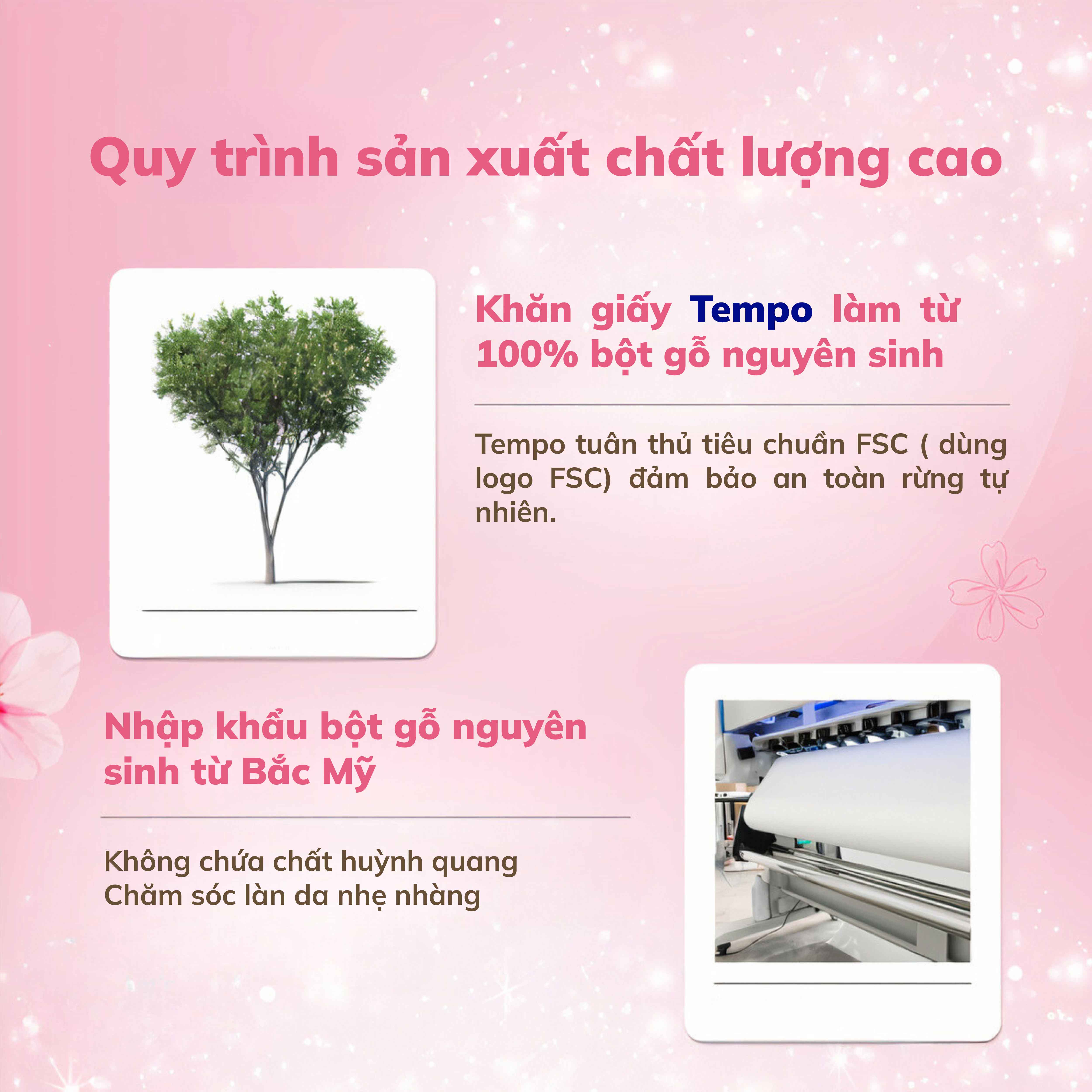 [HỘP LẺ] Khăn giấy hộp rút cao cấp Tempo Hương Hoa Anh Đào (Sakura) - 3 lớp bền dai, không kích ứng da - Thương hiệu Đức