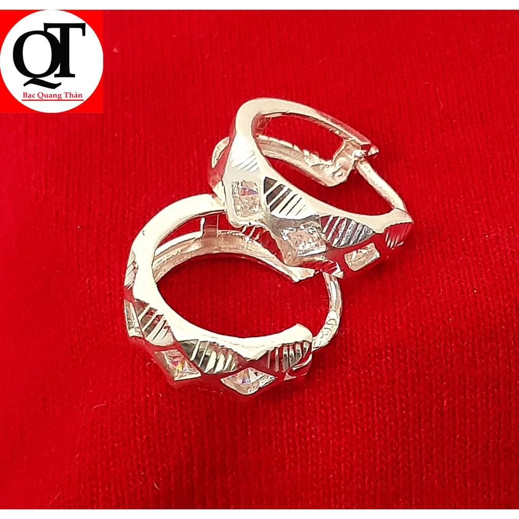 Bông tai nữ đeo sát tai 100% chất liệu bạc thật không xi mạ trang sức Bạc Quang Thản - QTBT11