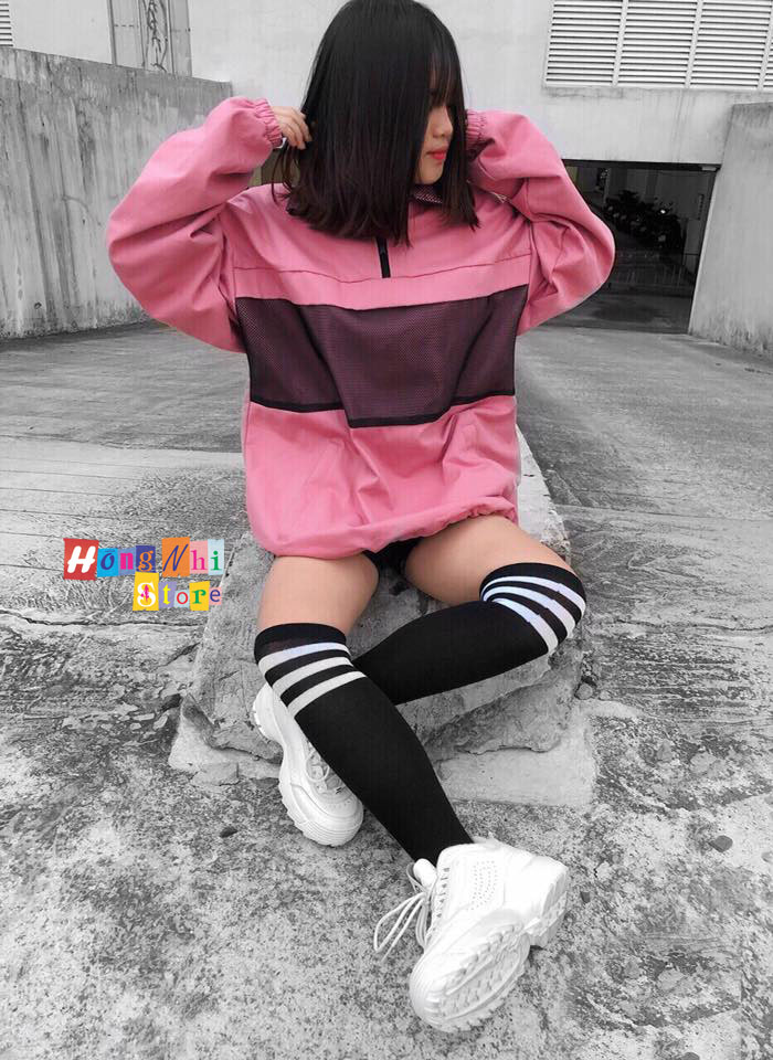 Áo Khoác Jacket Kaki Phối Lưới Màu Hồng - Jacket Kaki Unisex Pink - MM