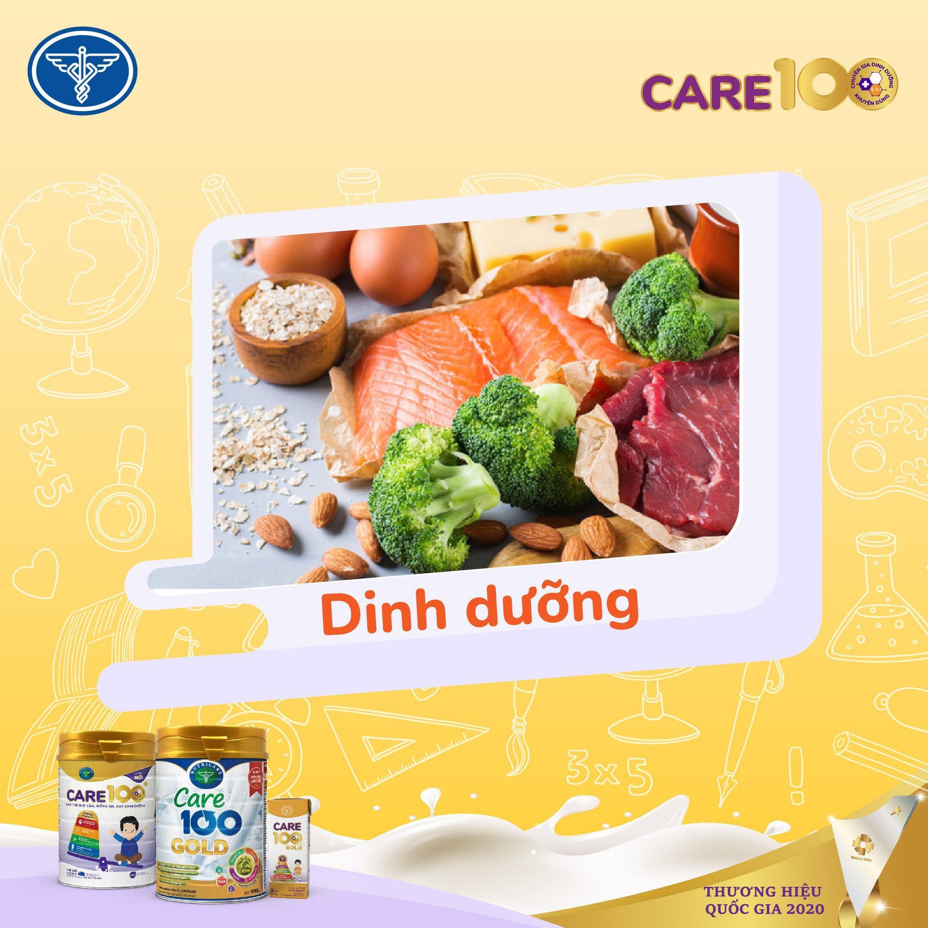 Thùng sữa nước pha sẵn Nutricare Care 100 GOLD cho trẻ thấp còi, biếng ăn từ 1 tuổi (110ml)