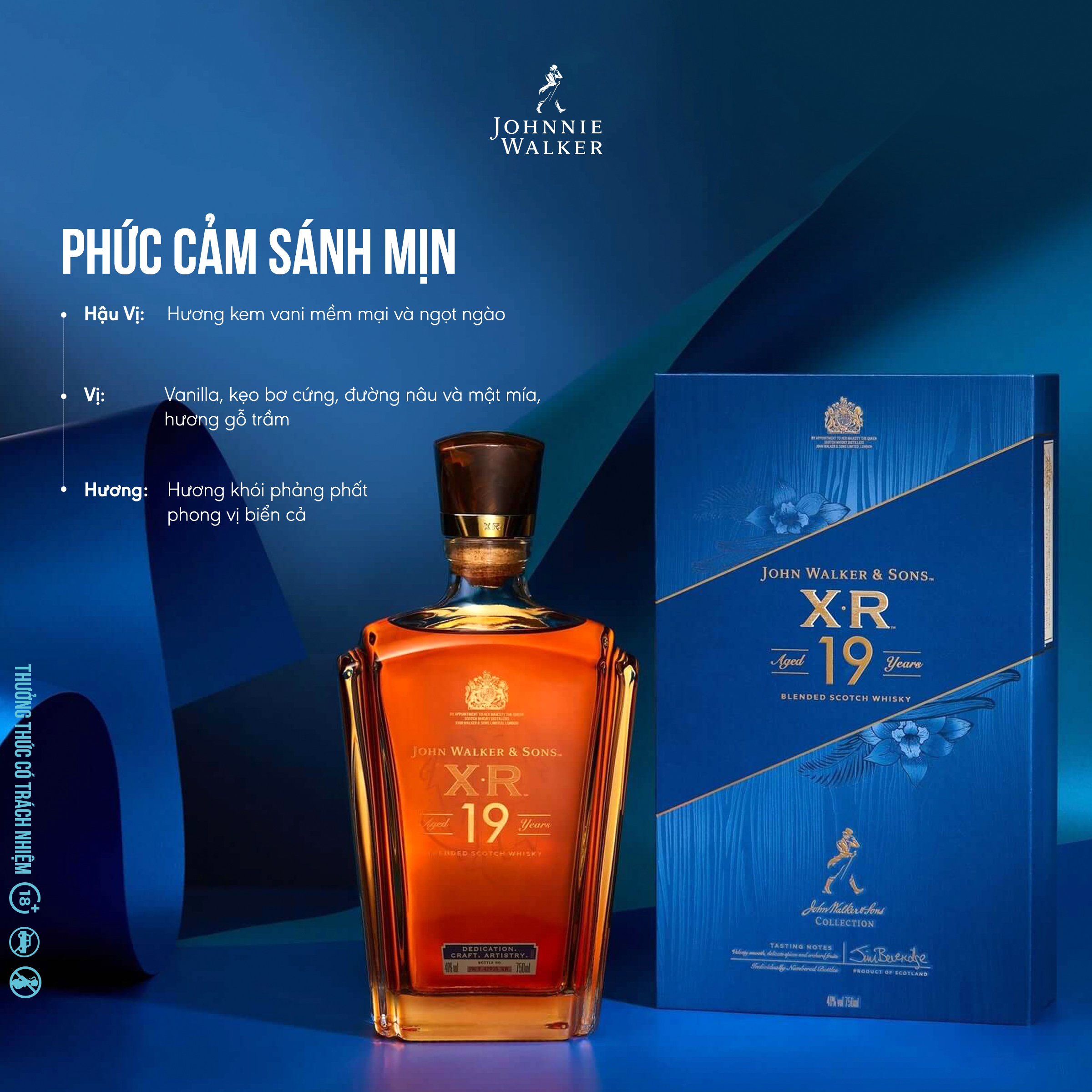 Rượu John Walker & Sons XR Aged 19 Years Blended Scotch Whisky 40% 750ml