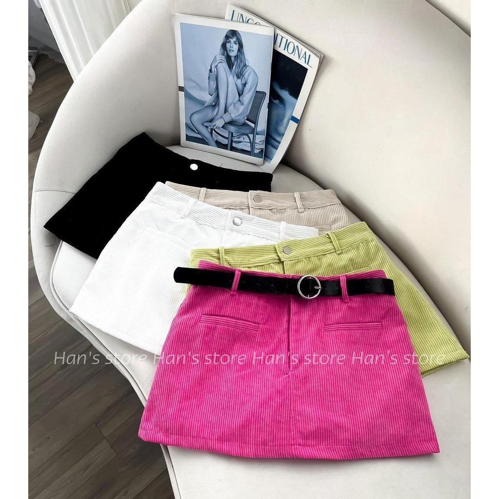 Chân váy chữ A ngắn kèm dây nịt PINKSTORE29 dáng ôm, khoe vòng 3 gợi cảm C058