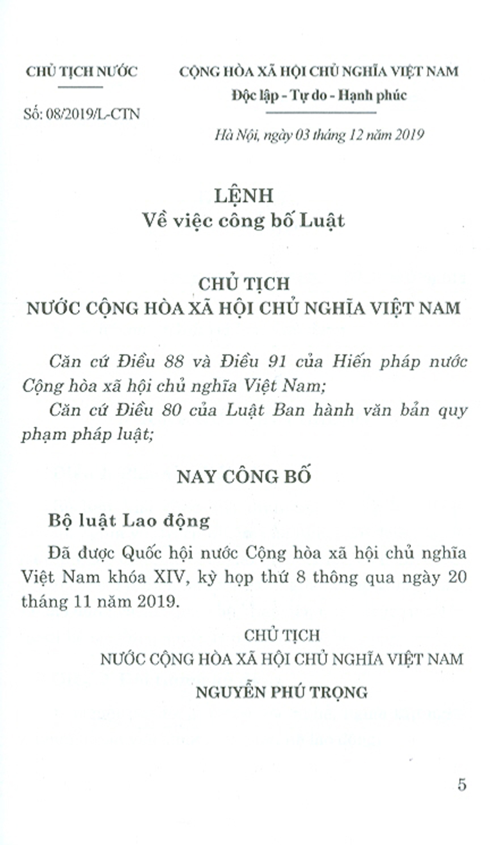 Bộ Luật Lao Động (Hiện Hành)