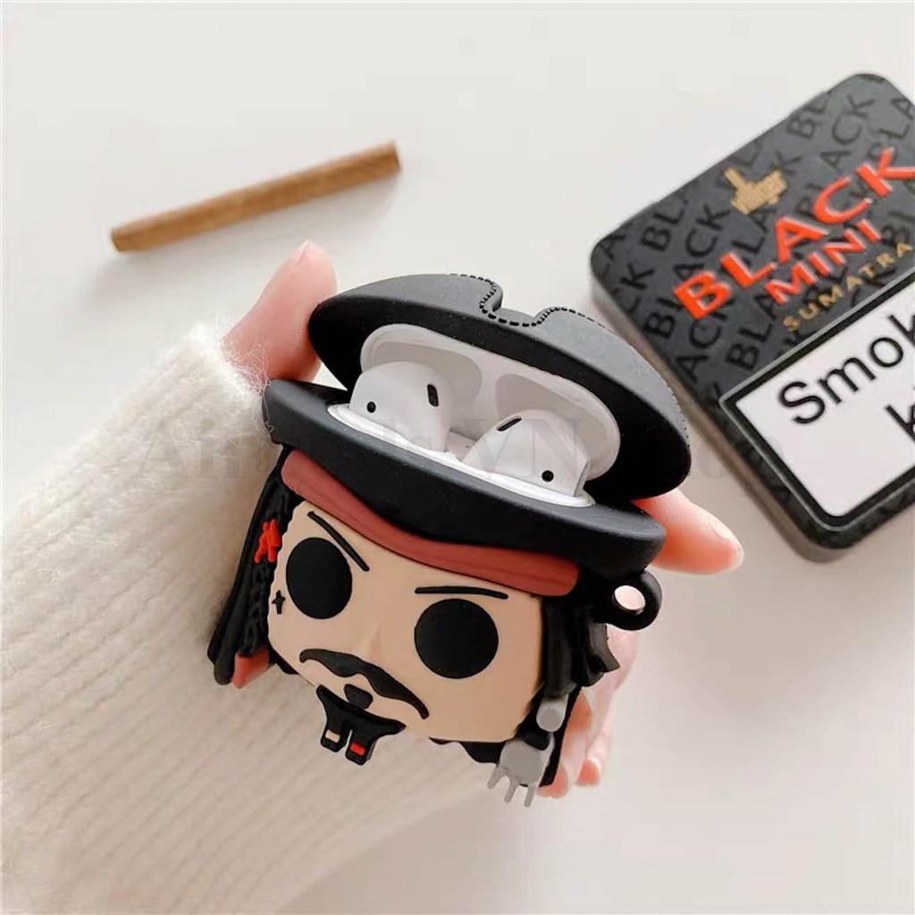 Bao Case Ốp dành cho Airpods 1/2, Airpods Pro cướp biển Cariebean mắt chột siêu ngầu silicon cao cấp