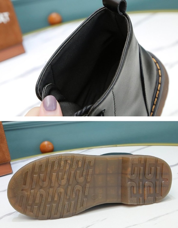 Giày boots nữ cột dây, bốt ulzzang đế nâu viền chỉ cổ lửng, sành điệu, cá tính S022N