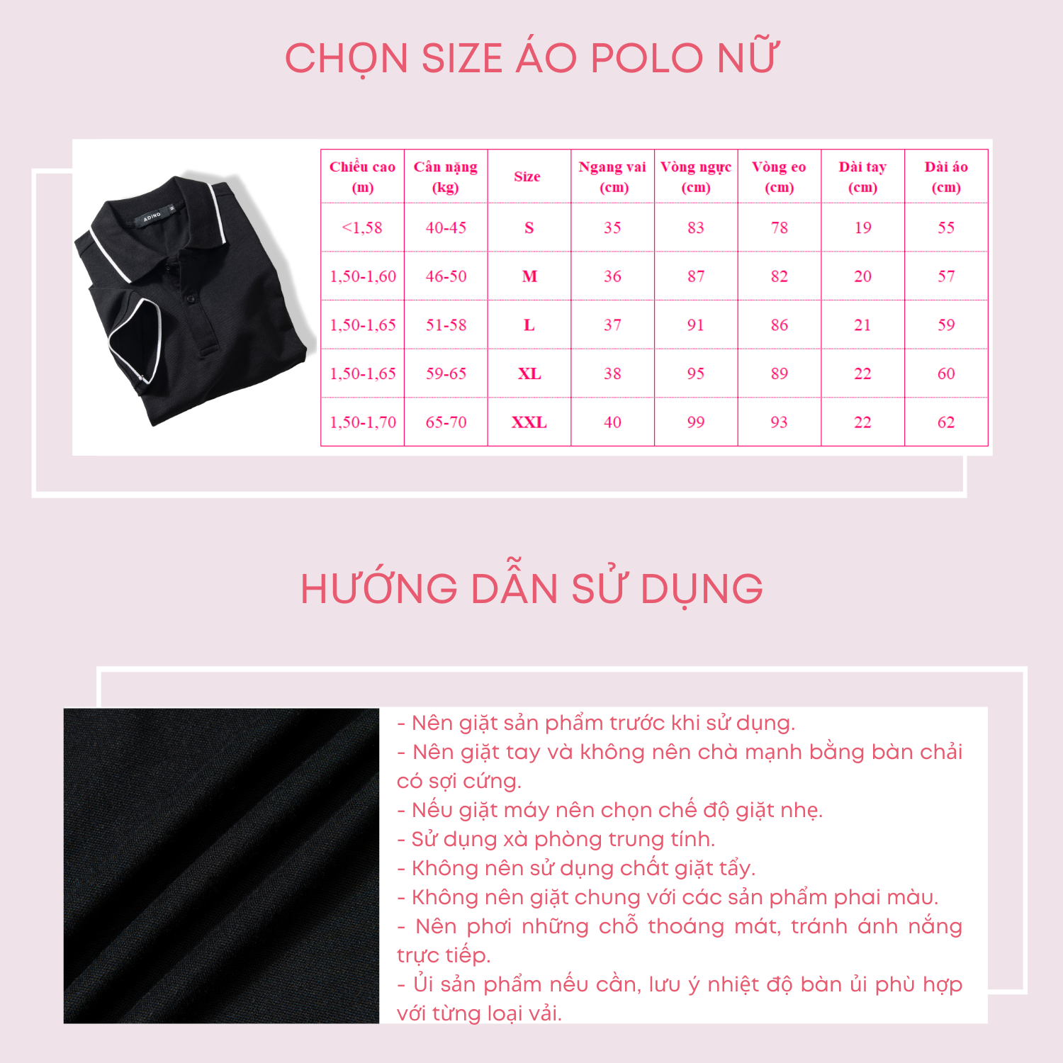 Áo polo nữ ADINO màu đen phối viền xẻ lai vải cotton co giãn dáng slimfit trẻ trung APN02