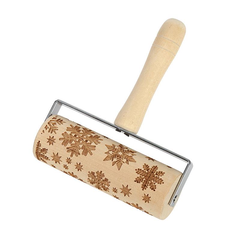 Giáng Sinh Nổi Gỗ Cán Dập Nổi Bánh Bột Con Lăn DIY Bếp Nướng Công Cụ Cho Hộ Gia Đình Làm Bánh Phụ Kiện