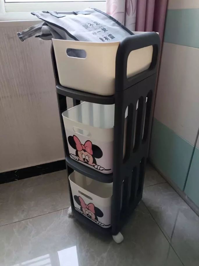 Kệ Nhựa Để Đồ 3 Tầng Mickey Có Bánh Xe Đa Năng Tiện Lợi Và Thông Minh