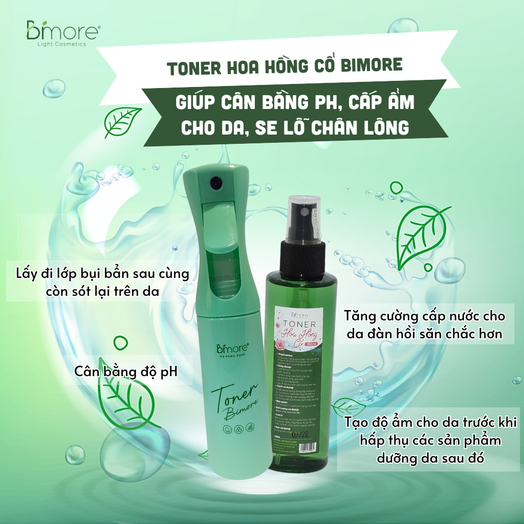 Toner hoa hồng cân bằng pH, se lỗ chân lông_150ml