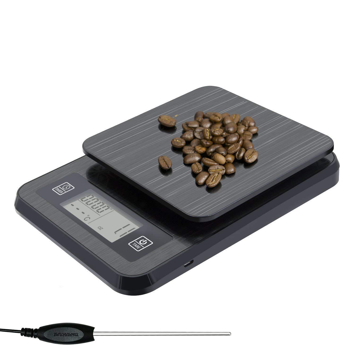 Cân cà phê điện tử V60 chuyên drip có nhiệt kế 0.1g 3kg