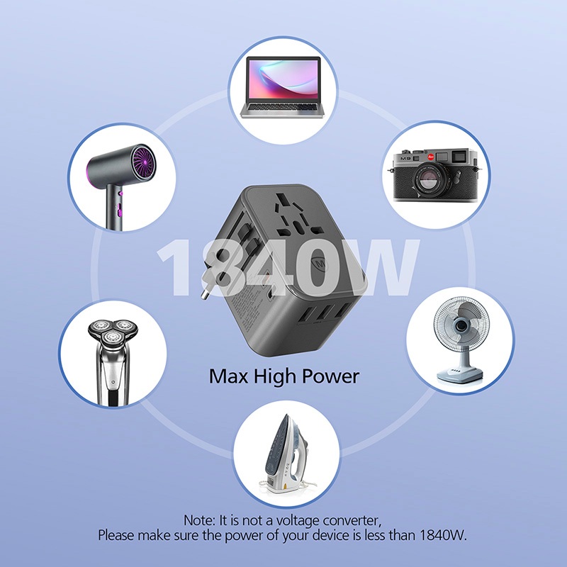Củ sạc đa năng MicroPack TRAVELLER 35 MTA-535 Có Thể Hoán Đổi Phích Cắm Sử Dụng Được Trên 150 Quốc Gia Hàng Chính Hãng