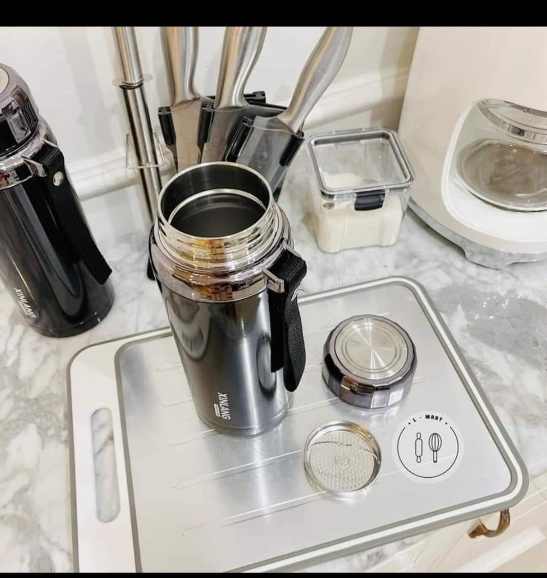 Bình giữ nhiệt inox 304 1,5l giữ nóng, giữ lạnh, có khay lọc trà tiện lợi.