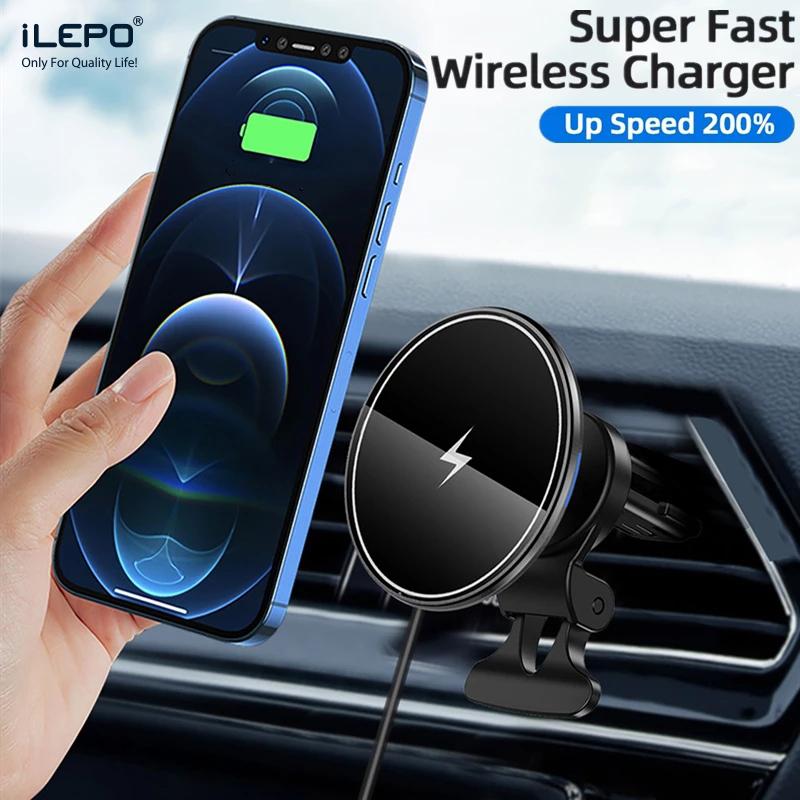 ILEPO Nhiều an toàn không khí thông hơi có bộ sạc không dây 15W cho iPhone 12 Pro 12 Pro Max 12 Mini Phone