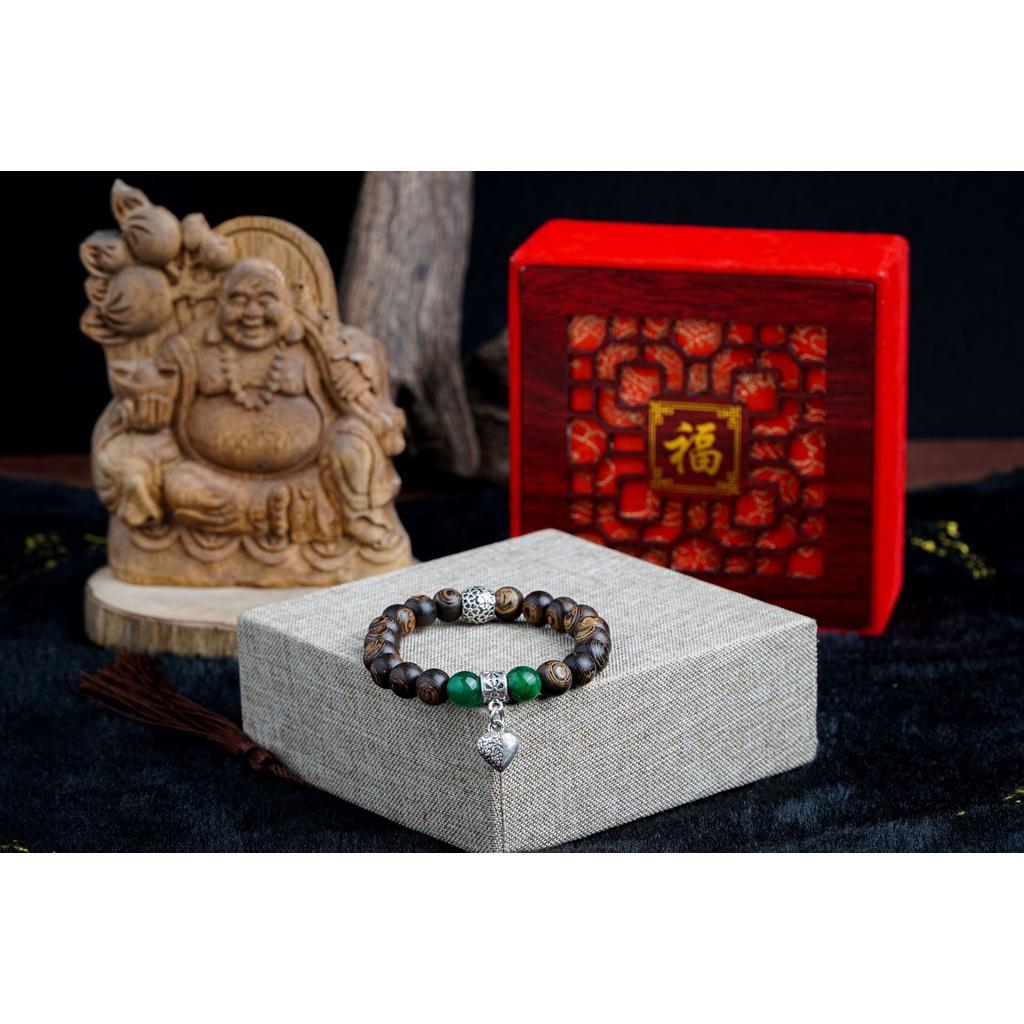 Vòng Tay Trầm Hương Sánh Chìm Mix Đá Charm - Trầm Hương Tự Nhiên - Trầm Hương Việt - Vòng Tay Phong Thủy - Đủ Size