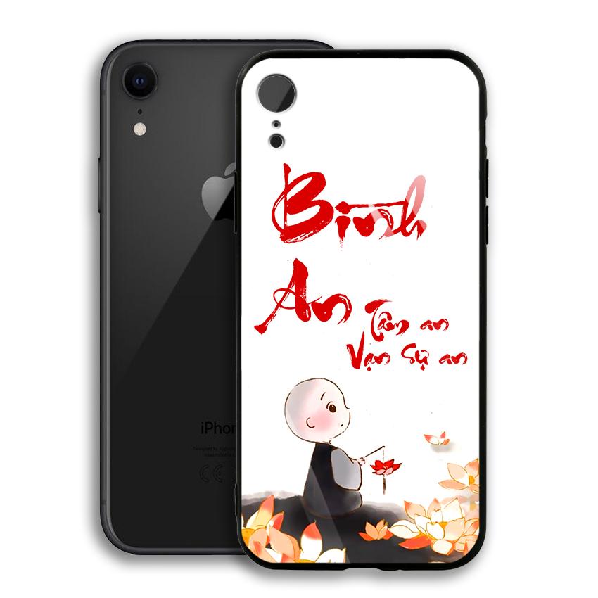 Ốp Lưng Kính Cường Lực cho điện thoại Iphone XR - 03006 7933 BINHAN01 - in chữ thư pháp Bình An - Hàng Chính Hãng