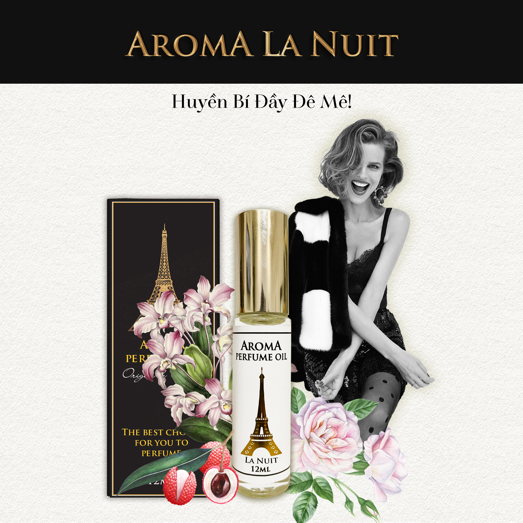 Aroma La Nuit – Tinh Dầu Nước Hoa Pháp Dạng Lăn 12ml