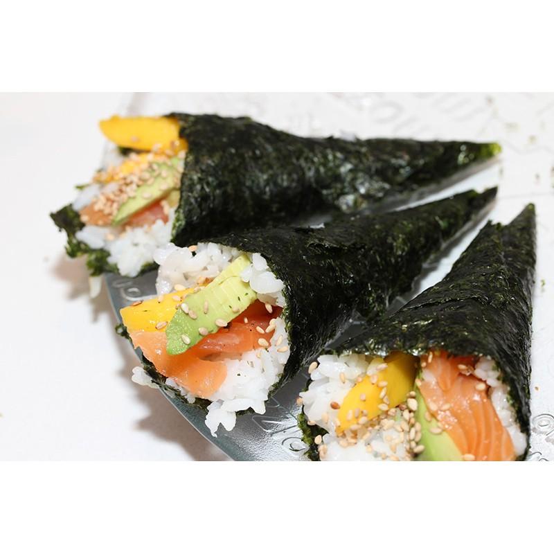 Rong biển Cuộn cơm Yaki Sushi Nori 20G - Combo 02 Gói - Sushi Temaki hải sản hình nón