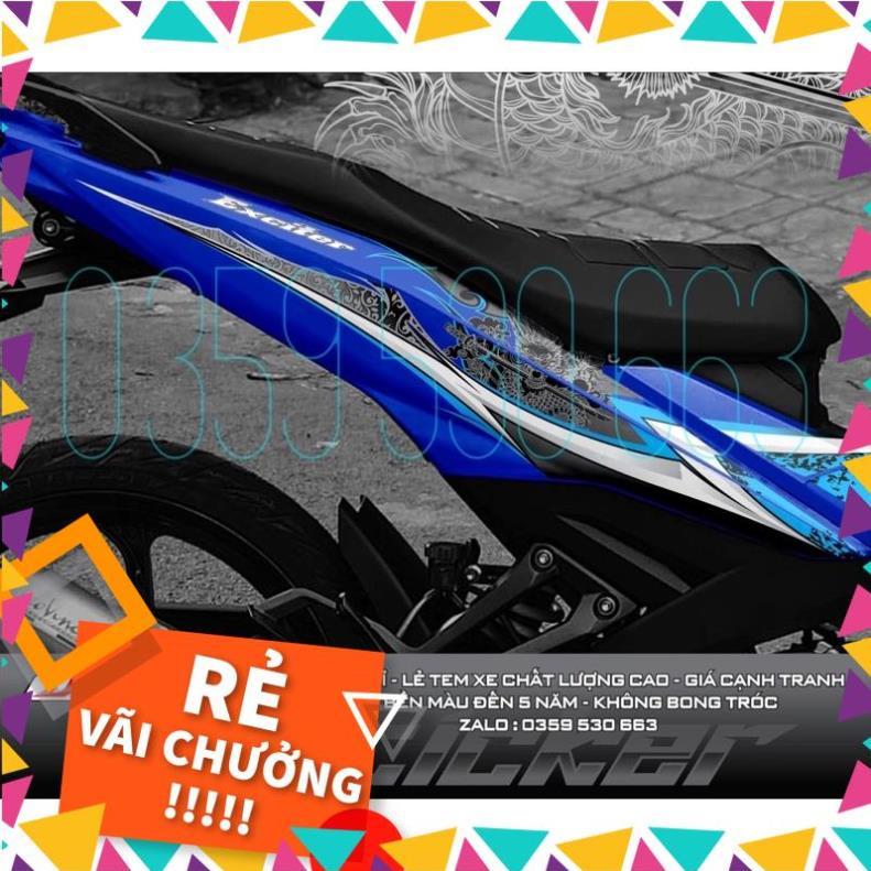 Tem rời Dragon rồng xanh dán Exciter 150 xanh GP zin