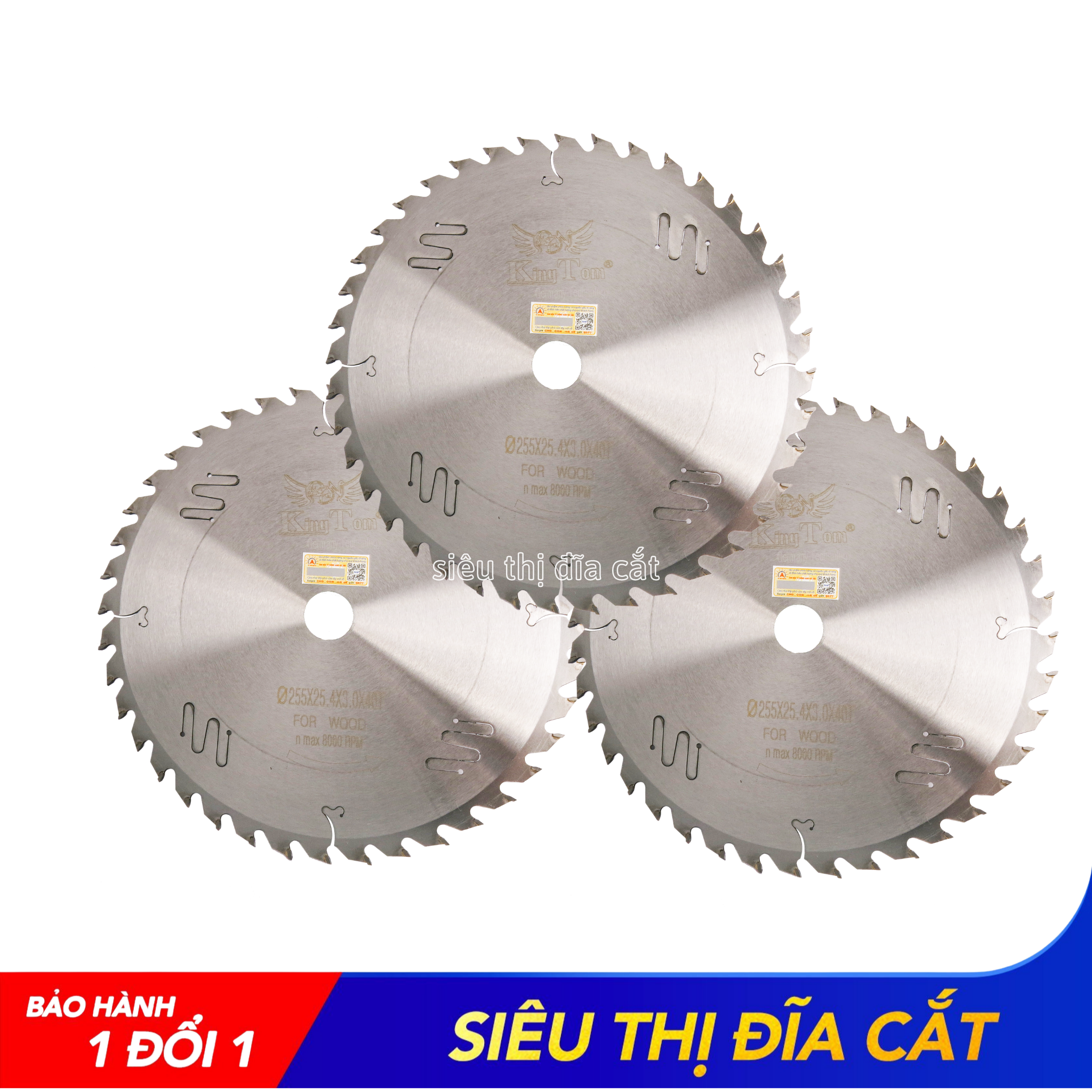 Lưỡi Cưa - Lưỡi Cắt Gỗ Cao Cấp 255-40 Răng KingTom - Chuyên Xẻ Gỗ Cây, Gỗ Có Đinh