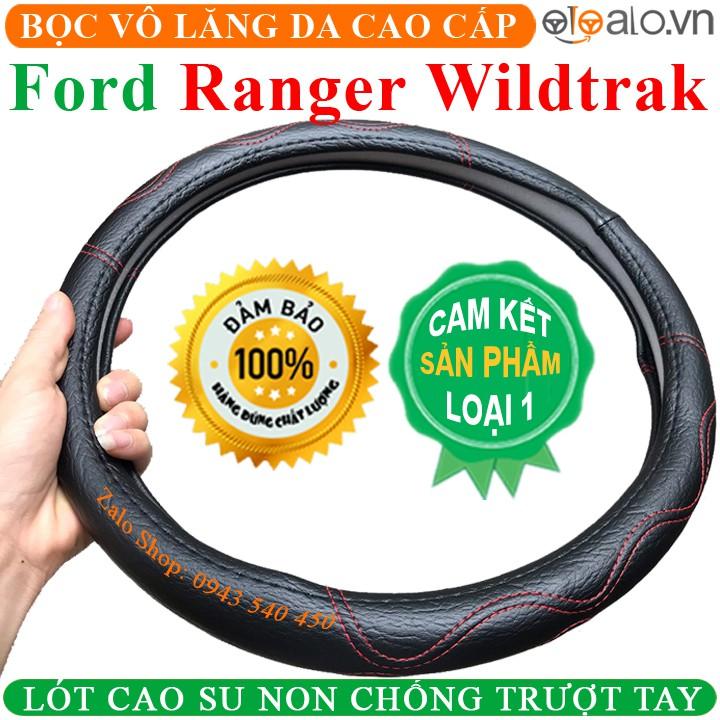 Bọc Vô Lăng Da dành cho Xe Ford Ranger Wildtrak Lót Cao Su Non Cao Cấp Chống Trượt Tay