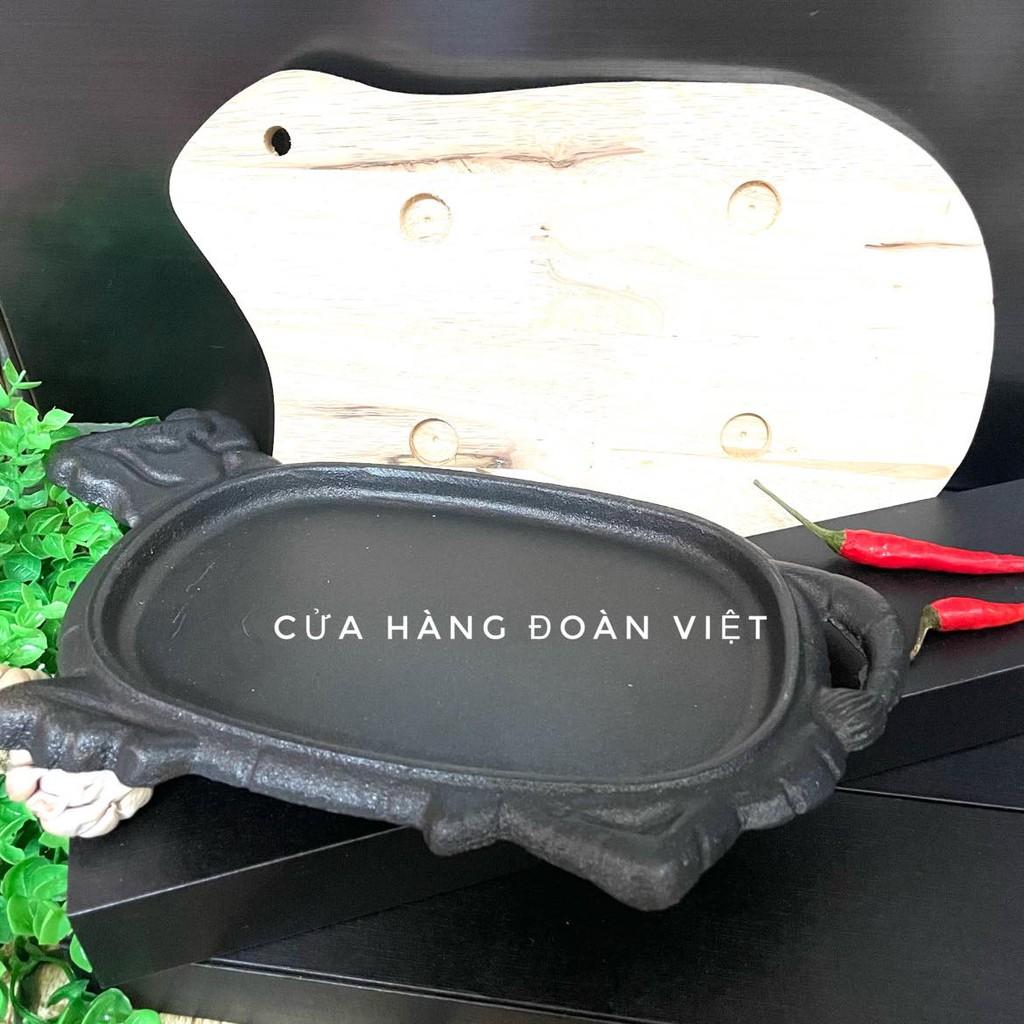 Chảo Gang BÒ NÉ CHỐNG DÍNH, chảo BÒ NÉ , BÒ BÍT TẾT NẶNG 850G - KÈM ĐẾ GỖ nhiều size - HÀNG VIỆT NAM CHẤT LƯỢNG CAO