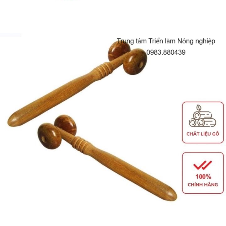 Con lăn massage mặt, mũi bằng Gỗ Bách Xanh