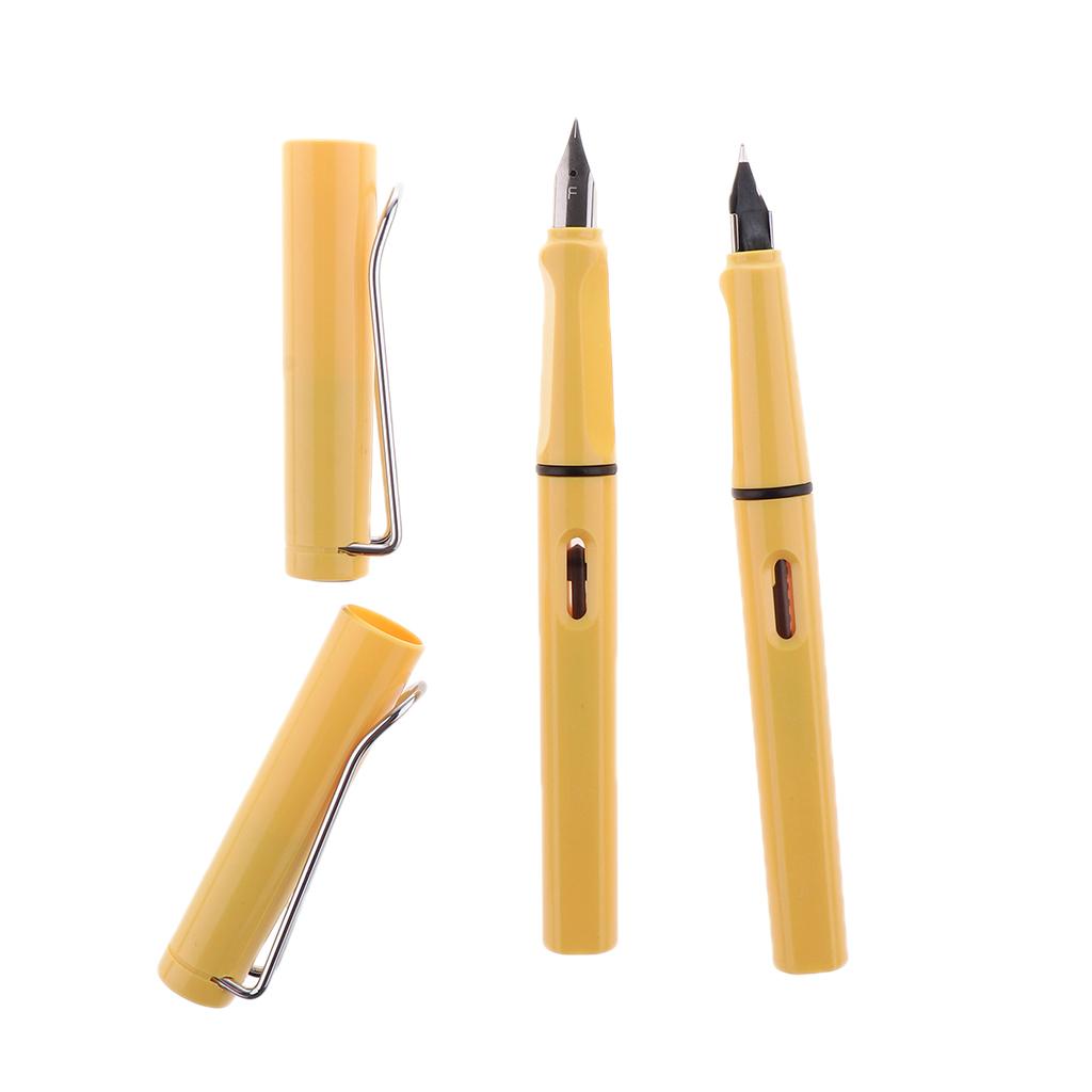 Nice Smooth Surface Colorful Plastic Design Fountain Pen Silver Color Metal Hooks Ink Pen Fine Nib Portable