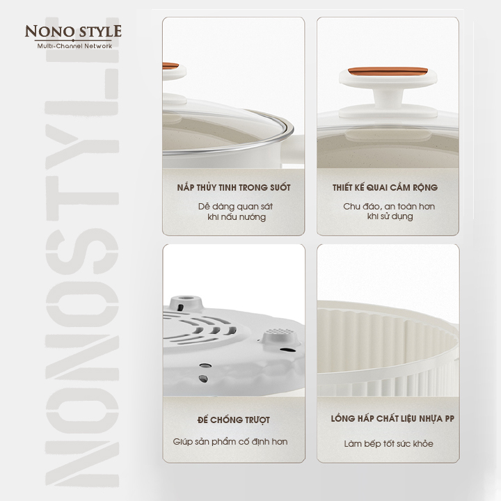 Nồi Lẩu Điện Đa Năng Nonostyle DRG-J50E - Hàng Chính Hãng