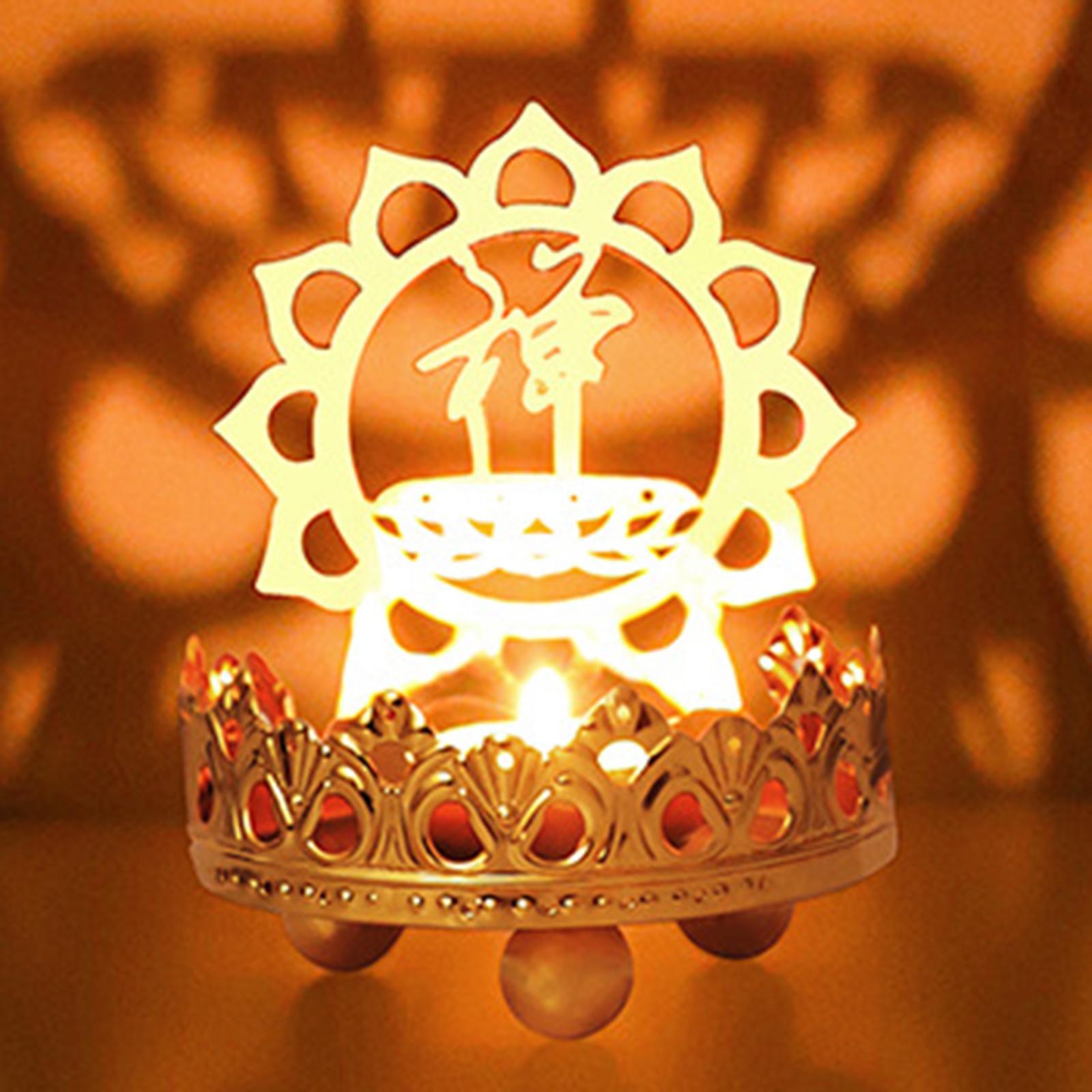 Vintage Style Candle Holder Buddha Oil Lamp Desktop Ornament Home Decoration Housewarming Gift