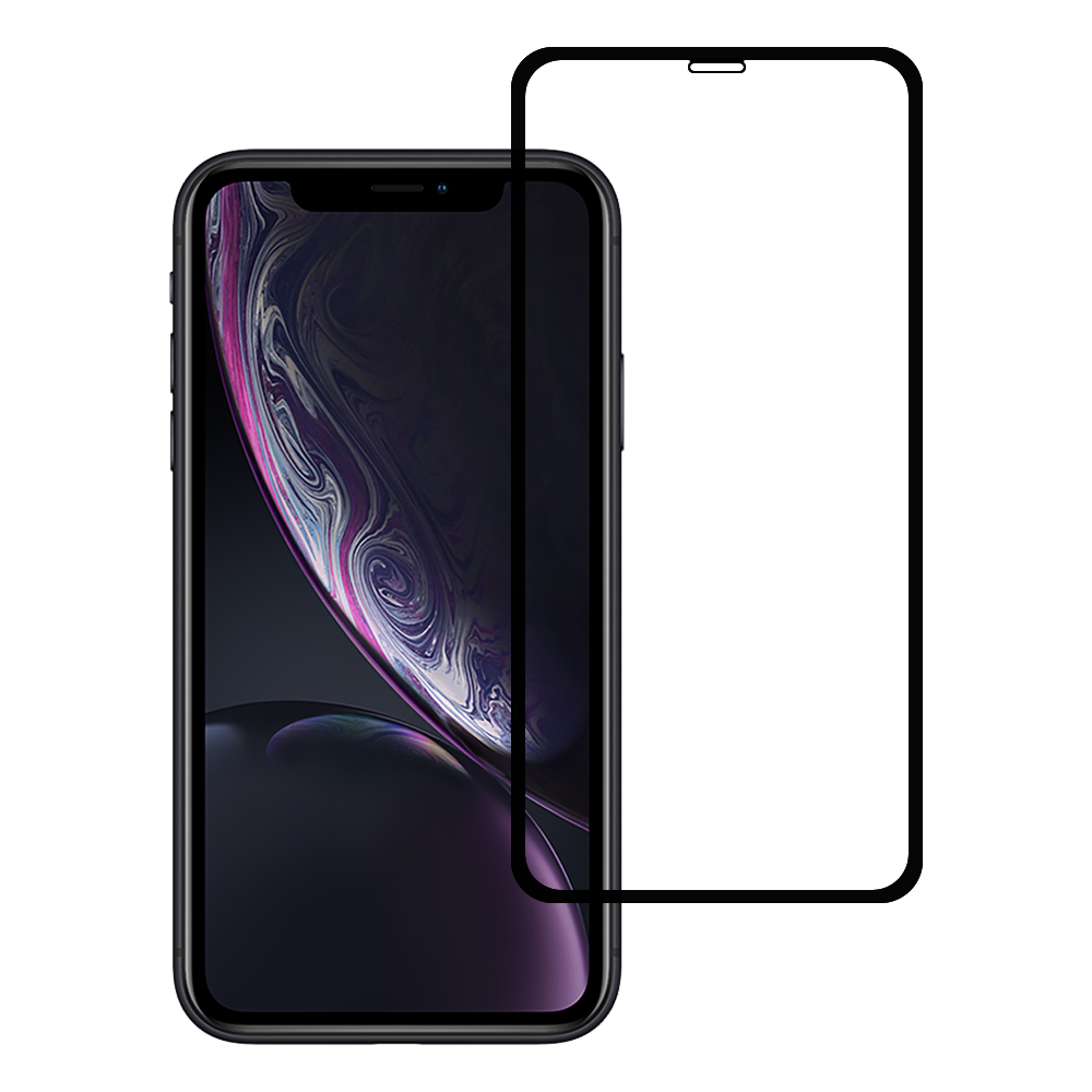 Miếng Dán Kính Cường Lực cho Iphone XR - Full màn hình - Màu Đen - Hàng Chính Hãng