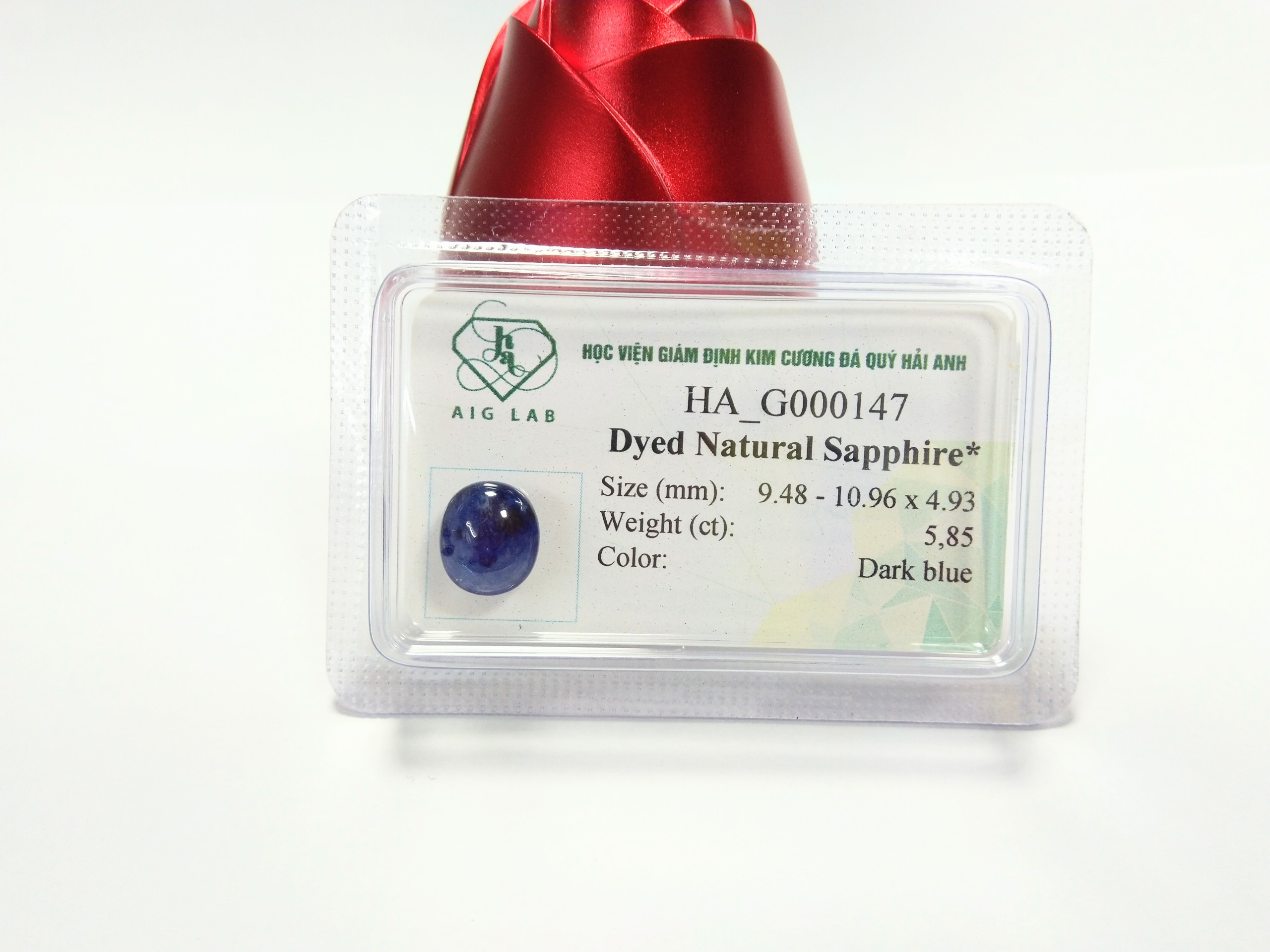 Viên đá Sapphire cabochon thiên nhiên kiểm định HA_G000147
