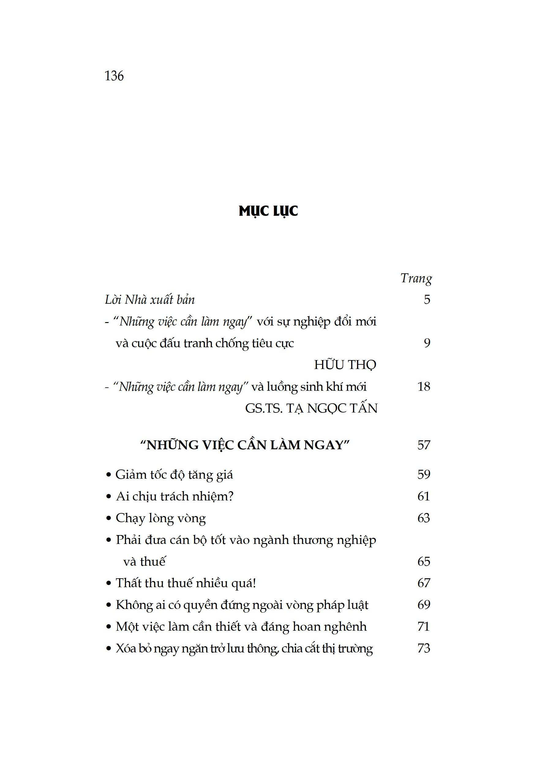 Dấu ấn "Những việc cần làm ngay"