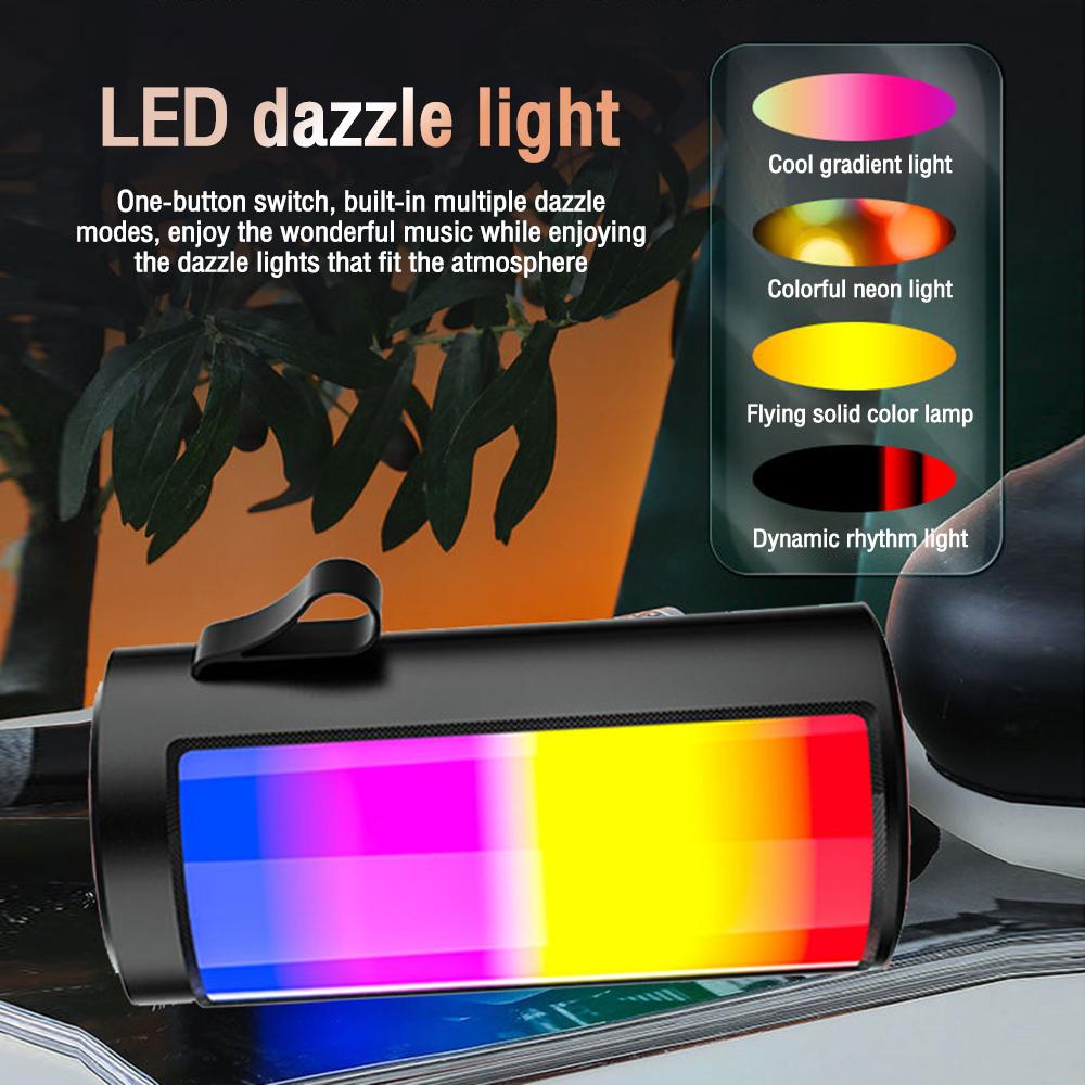 Loa siêu trầm ngoài trời di động Reverb LED Loa Bluetooth Bluetooth 5.0 Loa không dây công suất cao Trang chủ Đài FM Loa xe hơi TF Màu sắc: Đen