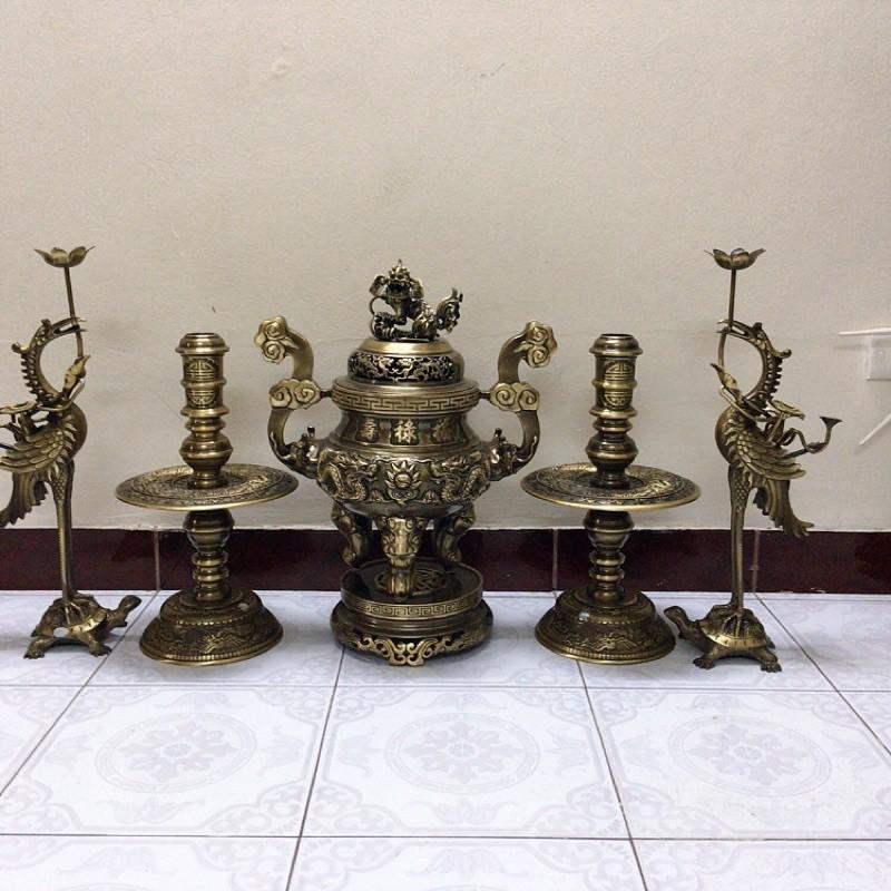 Bộ đỉnh thờ ngũ sự 50cm
